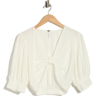 Young Fabulous & Broke Miranda Linen Blend Crop Top in Bone at Nordstrom Rack, Size X-Small