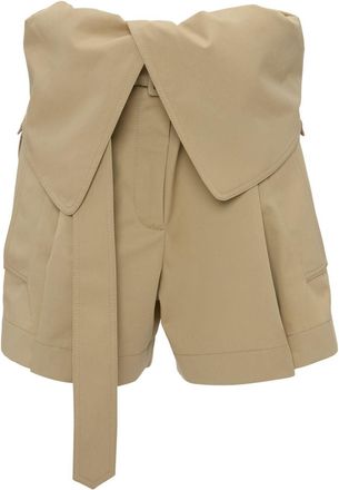J.W.Anderson fold-over trench shorts - women - Cotton - 8 - Neutrals