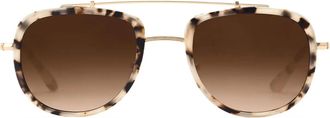 Krewe BRETON MATTE OYSTER 24K Navigator Sunglasses