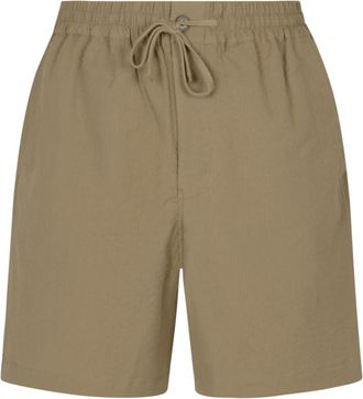 Maison Kitsun&eacute; Shorts met elastische tailleband - Heren - Korte Broeken - Bruin - XL - Katoen - Korte Broeken