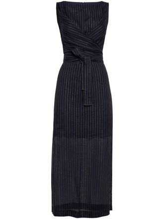 Brunello Cucinelli Midi-jurk van katoenblend - Blauw