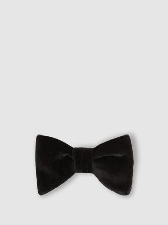 Reiss Mens Black Velvet Bow Tie, One Size