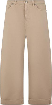 P.A.R.O.S.H. Wijde Denim Broek - Dames - Loose Fit Jeans - Beige - M - Denim - Jeans