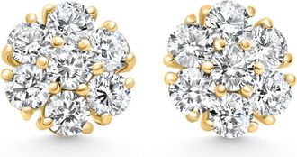 Pompeii3 1.00 - 7.00 Ct T. W. Diamond Studs Screw Back Earrings 14k Gold Lab Grown