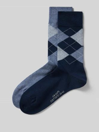 Camano Socken mit elastischem Rippenbündchen im 2er-Pack in Blau, Größe 43-46