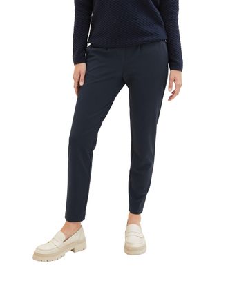 Tom Tailor Jogger Pants TOM TAILOR, Damen, Gr. 34, L&auml;nge 32, blau (marine), Jersey, Obermaterial: 60% Viskose, 34% Polyamid, 6% Elasthan, unifarben, l&auml;ssig gesch