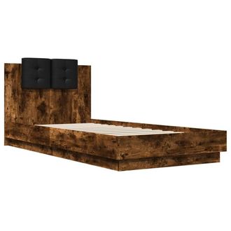 Berkfield Home Soft Bed Frame without Mattress Smoked Oak 100x200 cm in Brown