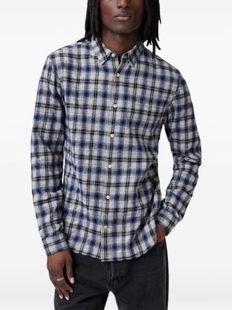 AllSaints Orin shirt - men - Polyester/Organic Cotton - M - Purple
