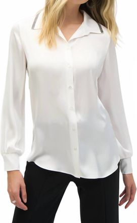 Joseph Ribkoff Satin Straight Blouse In Vanilla