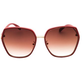 Guess Zonnebril Met Bruine Glazen En Glanzende Rode Accenten