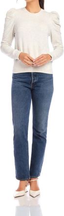 Fifteen Twenty Leila Puff Sleeve Top In Heather