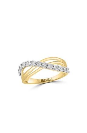 Effy Diamond Crossover Band Ring in White at Nordstrom Rack, Size 7