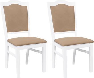 vidaXL Sillas De Comedor Con Cojines, 2 Unidades, Blancas, Madera Maciza, Caucho Vidaxl