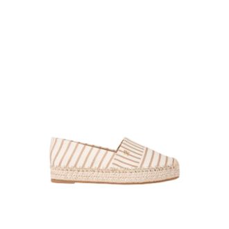 Tommy Jeans Canvas Stripe TH Monogram Platform Espadrilles - female - Tommy Jeans - Espadrilles - Beige - 7 UK - Shoes