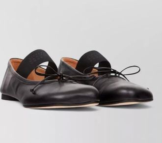 Maison Margiela leather bow ballerina flats