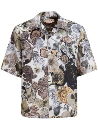 Marni Overhemd met bloemenprint - Beige