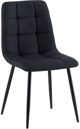 Clp Silla de comedor con patas de metal y asiento de Tela Negro