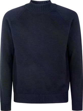 Zanone Lupo Rag Knit - Heren - Truien - Blauw - Maat: 2XL Wol