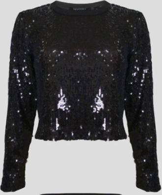 Insight Womens Sequin Top In Black