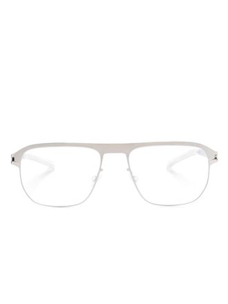 Mykita Lorenzo rectangle-frame glasses - unisex - Metal - 55 - Silver