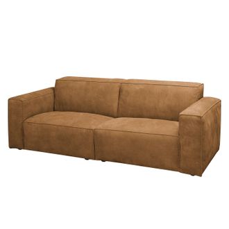 Studio Copenhagen home24 ars manufacti Sofa Manchester 2-Sitzer Cognac Echtleder 192x73x96 cm (BxHxT) Industrial