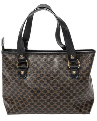 Celine Celine Black & Brown Macadam Coated Canvas Small Zip Tote (Authentic Pre- Loved)