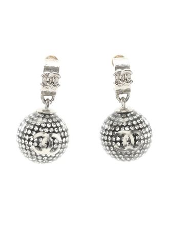 Chanel Coco Mark sphere earrings - women - Silver - One Size