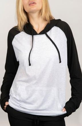 Burnside Raglan Sleeve Hoodie in White/Black at Nordstrom Rack, Size Xx-Large