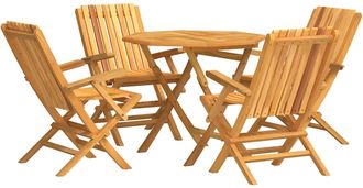 vidaXL Vidaxl - Juego De Comedor Para Jard&iacute;n 5 Piezas Madera Maciza De Teca