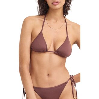 Vitamin A Gia Triangle Bikini Top in Mocha Brown at Nordstrom, Size X-Large