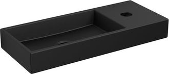 Clou Mini Wash Me fontein 45x19cm kraangat rechts Keramiek Zwart mat