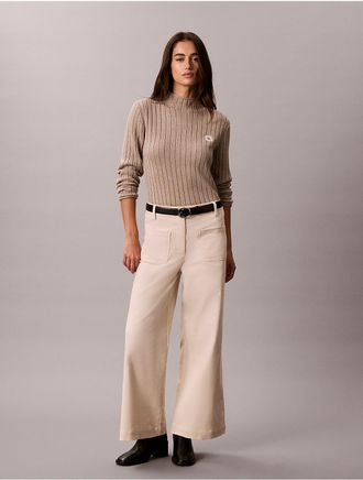 Calvin Klein Jeans Calvin Klein Womens Corduroy Wide Leg Pants - Brown - 10