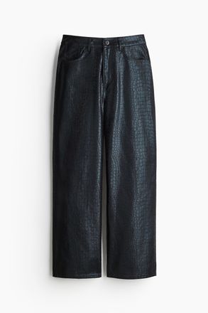 H&M Gemusterte Twillhose - Schwarz
