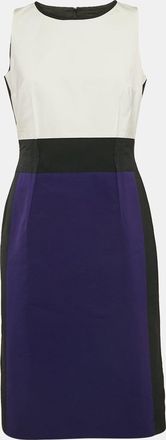 Paule Ka Multicolor Synthetic Color-Block Knee-Length Sleeveless Dress