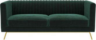 Rendez-Vous D&eacute;co Sof&aacute; Gatsby De 2 Plazas En Terciopelo Verde Oscuro