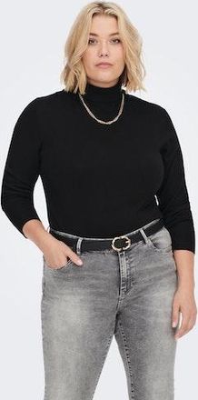 Only Carmakoma Rollkragenpullover ONLY CARMAKOMA CARVENICE LIFE LS ROLL PULLOVER KNT, Damen, Gr. XL, schwarz, Strick, Obermaterial: 82% Viskose, 16% Nylon, 2% Elasth