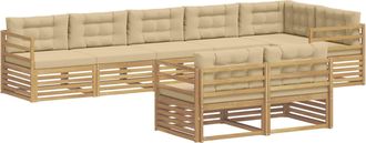 vidaXL Conjunto De Sof&aacute;s De Exterior 8 Uds. Y Beige Poli&eacute;ster Vidaxl