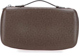 Louis Vuitton Pre-owned Handbags, female, Brown, Size: ONE SIZE Pre-owned Elegant Leather Case with Secure Zipper and Convenient Handle