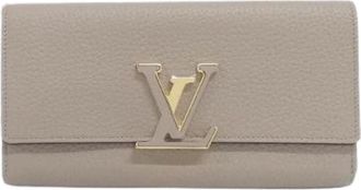 Louis Vuitton Pre-owned Wallets, female, Gray, Size: ONE SIZE Pre-owned Leather wallets