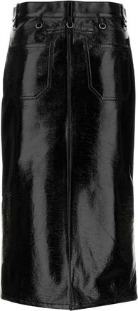 Courr&egrave;ges Womens Black Vinyl Skirt Cotton - Size EU 36 (Womens)