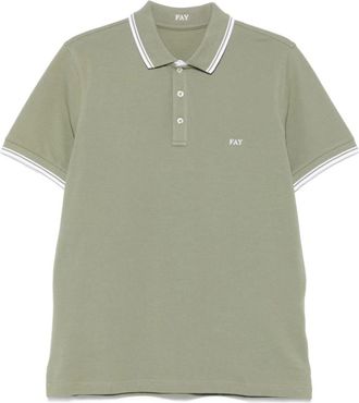 Fay Polo Shirt met Logo - Heren - Polos - Groen - M - Katoen - Tops