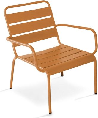 Oviala Sill&oacute;n de jard&iacute;n bajo de acero caramelo relajante