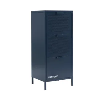 Pantone Mueble de almacenamiento metal azul noche 3 cajones h105cm