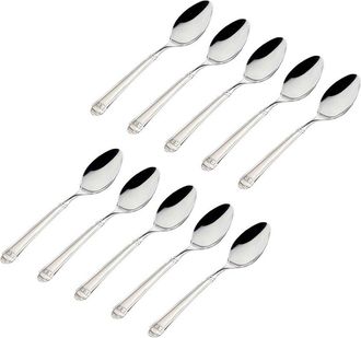 Godinger Set Of 10 Crete Sandblasted Mirrored 18/0 Stainless Steel Teaspoon