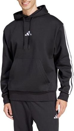 adidas Essential 3-Stripes Fleece Hoodie in Black/White Center Logo at Nordstrom Rack, Size Xx-Large
