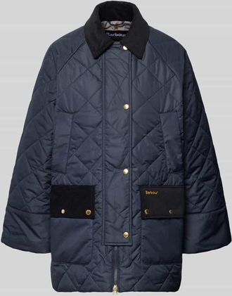 Barbour Regular Fit Steppjacke mit Cord-Details Modell ALDBURGH in Marine, Größe 34