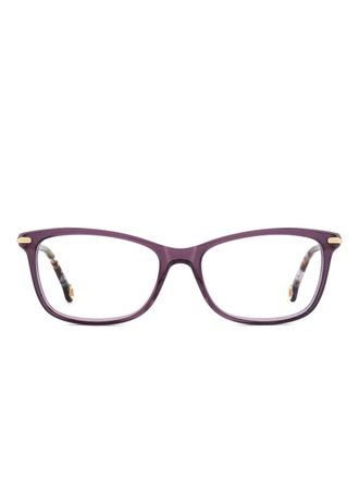 Carolina Herrera square-frame patterned-temples glasses - Purple