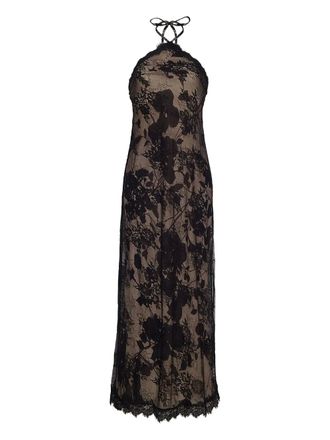 Cara Cara floral-lace halterneck evening dress - women - Fabric - 00 - Black