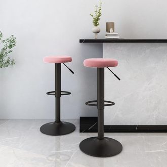 vidaXL Taburetes De Cocina 2 Unidades Terciopelo Rosa Vidaxl