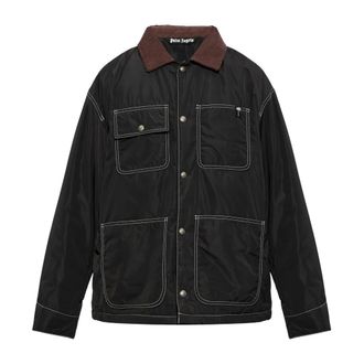 Palm Angels Giacca Imbottita con Logo Applicato - - Jackets - Uomo - Nero - L